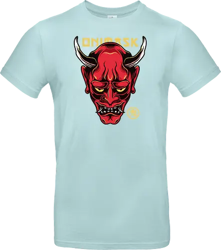 Japanese Oni Mask Tattoo Art Style