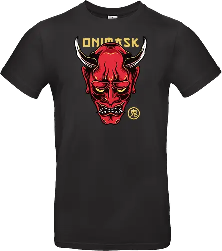 Japanese Oni Mask Tattoo Art Style