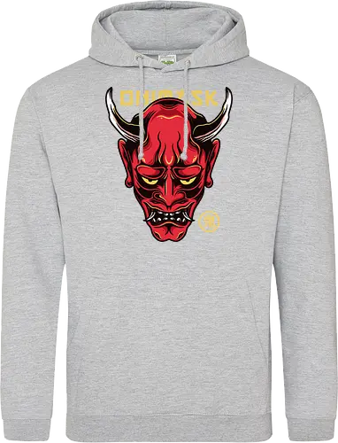 Japanese Oni Mask Tattoo Art Style
