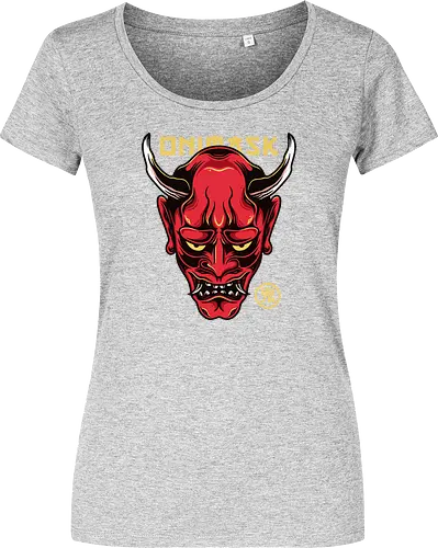 Japanese Oni Mask Tattoo Art Style