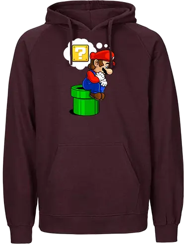 The Thinker Plumber - mario, tube, Denker - Fairtrade Hoodie