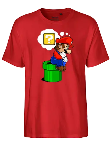 The Thinker Plumber - mario, tube, Denker - Fairtrade T-Shirt