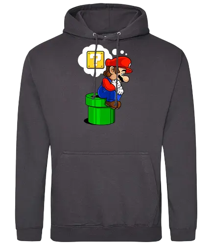 The Thinker Plumber - mario, tube, Denker - Standard Hoodie