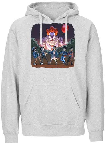 Stranger It - stephen king, it, Clown, stranger kids, eleven, will, mike, dustin, lucas - Fairtrade Hoodie