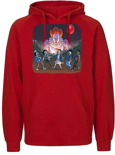 Stranger It - stephen king, it, Clown, stranger kids, eleven, will, mike, dustin, lucas - Fairtrade Hoodie