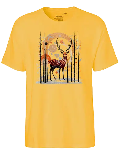 Mid century deer - deer, reh, hirsch, art - Fairtrade T-Shirt