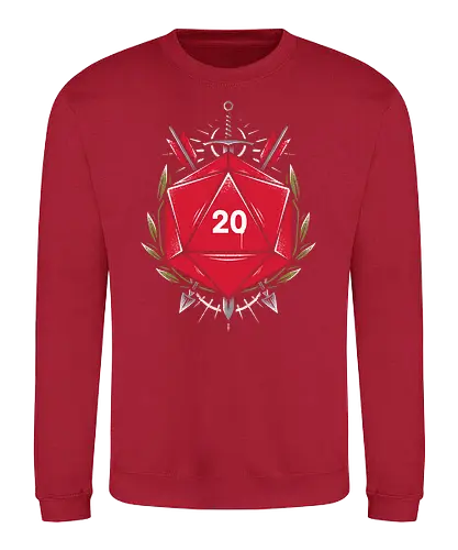 Dice Crest - pen and paper, rpg, roll 20, 20, dice, Die, würfel, critical roll - Sweatshirt
