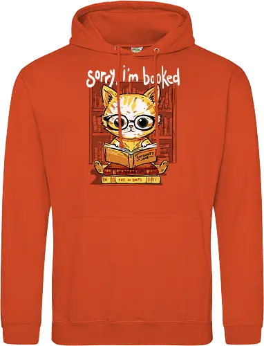 Sorry,I'm booked - cat, katze, book, buch - Standard Hoodie
