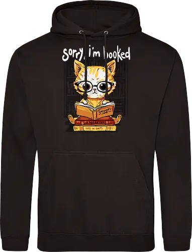Sorry,I'm booked - cat, katze, book, buch - Standard Hoodie