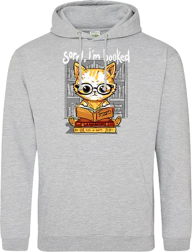 Sorry,I'm booked - cat, katze, book, buch - Standard Hoodie