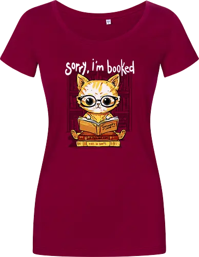 Sorry,I'm booked - cat, katze, book, buch - Women T-Shirt