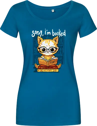 Sorry,I'm booked - cat, katze, book, buch - Women T-Shirt