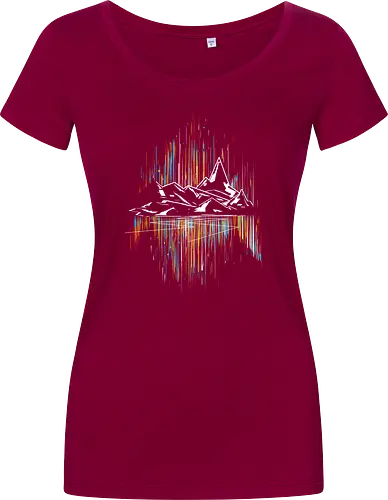 Borlis road - aurora, mountain - Women T-Shirt