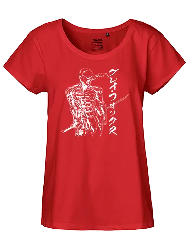 Gray Cyborg Jaeger - metal, fox, gaming, gr - Fairtrade Girl Shirt