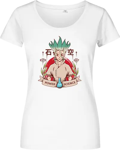 Power of Science - science, Stone, anime, manga, Senku - Women T-Shirt