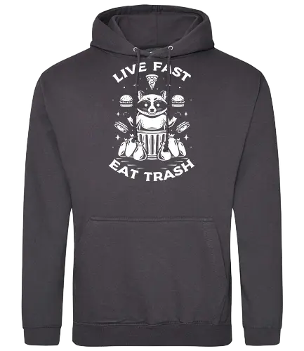 Live Fast t Trash - raccoon, trash, waschbär - Standard Hoodie