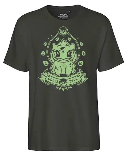 Green Grass Type - pocket, monster, grass, pflanze - Fairtrade T-Shirt