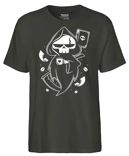 Coffee & Paperwork - ghost, skeleton, reaper, death - Fairtrade T-Shirt