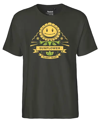 Sunflower - plant, zombie, gaming - Fairtrade T-Shirt