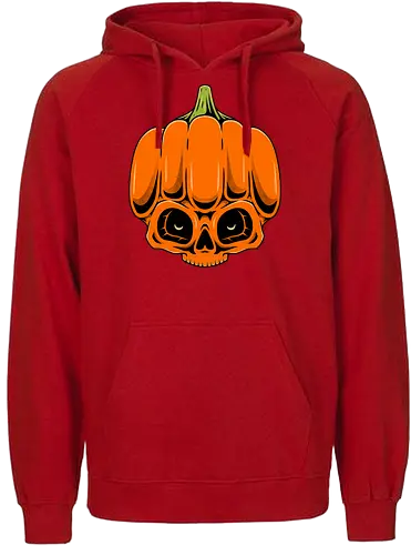 Pumpkin Skull - spooky, scary, halloween - Fairtrade Hoodie