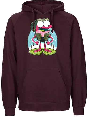 Pink Frog - Frog, Water lily, Lake - Fairtrade Hoodie