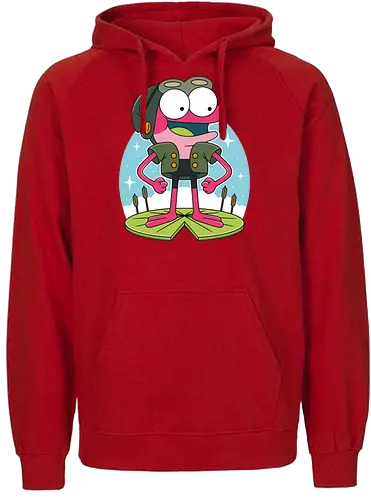Pink Frog - Frog, Water lily, Lake - Fairtrade Hoodie