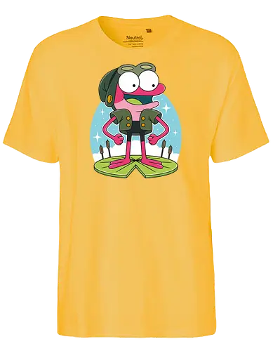 Pink Frog - Frog, Water lily, Lake - Fairtrade T-Shirt