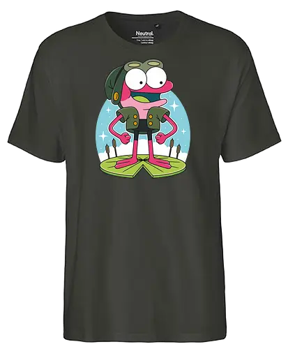 Pink Frog - Frog, Water lily, Lake - Fairtrade T-Shirt