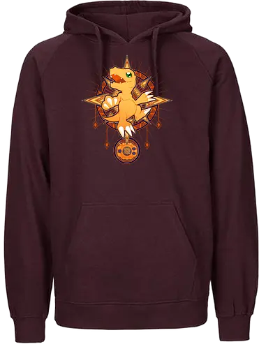 Crest of Courage - digital, monsters, courage, mut, dino - Fairtrade Hoodie