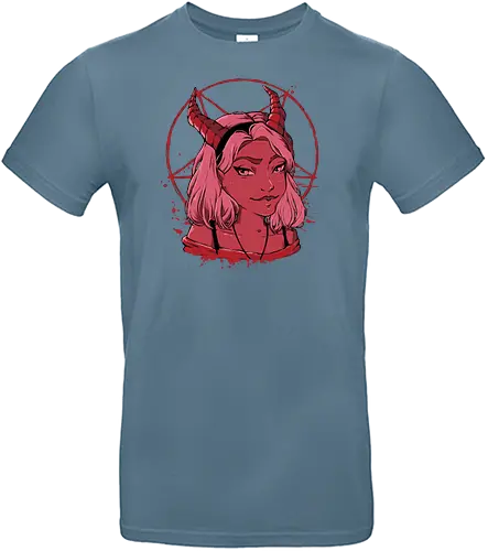 Evil Girl - pentagram, woman, girl, böse, Dark art, illustration, Mädchen - Standard T-Shirt