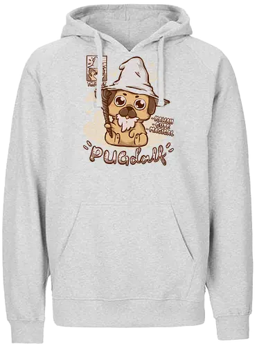 Pugdalf - pug, wizard, magical, magic, zauberer, mops - Fairtrade Hoodie