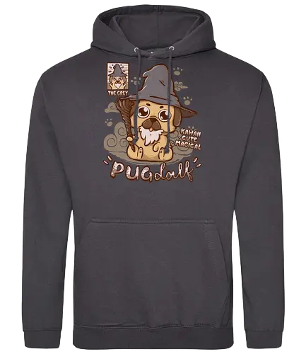 Pugdalf - pug, wizard, magical, magic, zauberer, mops - Standard Hoodie