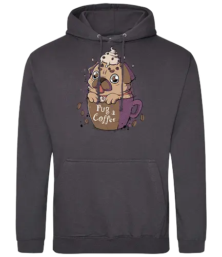 Pug Of Coffee - pug, mops, kaffee, coffee, cute - Standard Hoodie
