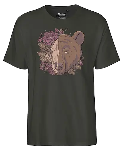Autumn Bear Skull - herbst, bär, skull, schädel, autumn, br - Fairtrade T-Shirt