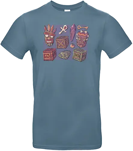 Bandicoot Icons - crash, jump'n'run, aku aku, mask, tnt - Standard T-Shirt