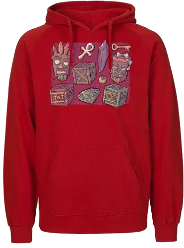 Bandicoot Icons - crash, jump'n'run, aku aku, mask, tnt - Fairtrade Hoodie