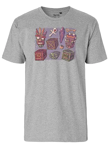 Bandicoot Icons - crash, jump'n'run, aku aku, mask, tnt - Fairtrade T-Shirt