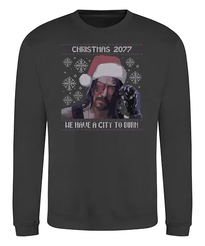 Christmas 2077 - weihnachten, cyberpunk, Johnny, 2077, christmas, Ugly christmas swter - Sweatshirt