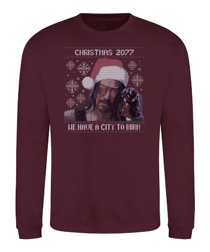 Christmas 2077 - weihnachten, cyberpunk, Johnny, 2077, christmas, Ugly christmas swter - Sweatshirt
