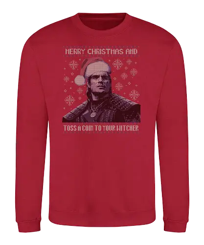 Santa Witcher - weihnachten, witcher, Toss a coin, christmas, Ugly christmas swter - Sweatshirt