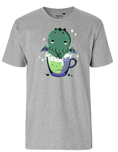 Cute Sea Monster Drink - cute, kawaii, drink, cthulhu - Fairtrade T-Shirt