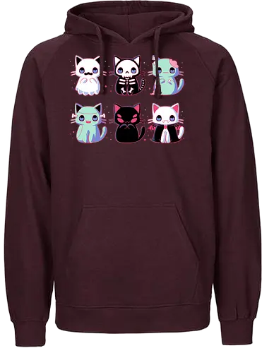 Halloween Cats - cat, katze, halloween, Spoopy, spooky, zombie, vampire - Fairtrade Hoodie