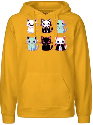 Halloween Cats - cat, katze, halloween, Spoopy, spooky, zombie, vampire - Fairtrade Hoodie