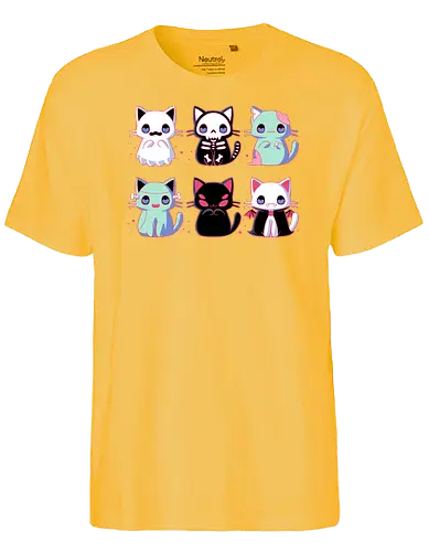 Halloween Cats - cat, katze, halloween, Spoopy, spooky, zombie, vampire - Fairtrade T-Shirt