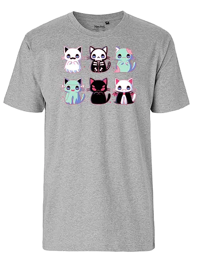 Halloween Cats - cat, katze, halloween, Spoopy, spooky, zombie, vampire - Fairtrade T-Shirt