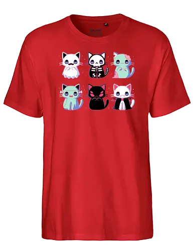 Halloween Cats - cat, katze, halloween, Spoopy, spooky, zombie, vampire - Fairtrade T-Shirt