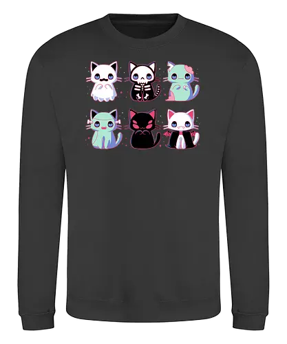 Halloween Cats - cat, katze, halloween, Spoopy, spooky, zombie, vampire - Sweatshirt