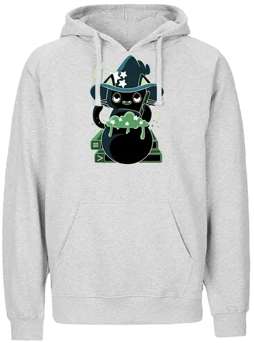 Witch Cat - cat, katze, hexe, witch, Spoopy, halloween - Fairtrade Hoodie