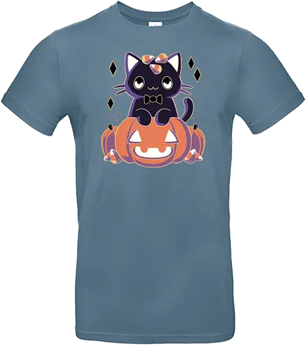 Pumpkin Cat - cat, katze, kürbis, pumpkin, halloween, Spoopy - Standard T-Shirt