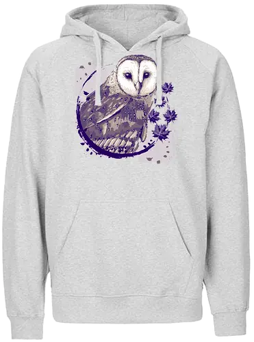 Barn Owl Painting - owl, eule, herbst, autumn, forest, wald - Fairtrade Hoodie